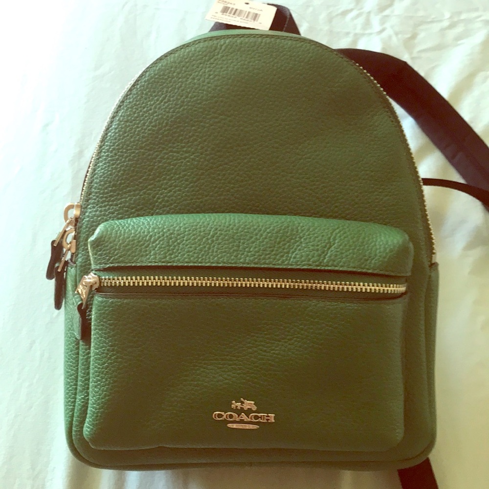 Coach Mini Charlie Pebble Leather Backpack - NWT